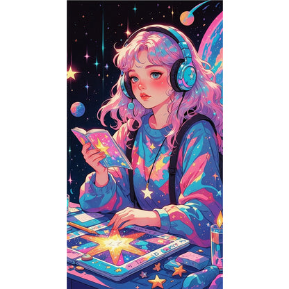 Cartoon Girl - Full Round Drill Diamond Painting 40*70CM