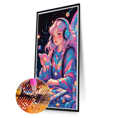 Cartoon Girl - Full Round Drill Diamond Painting 40*70CM