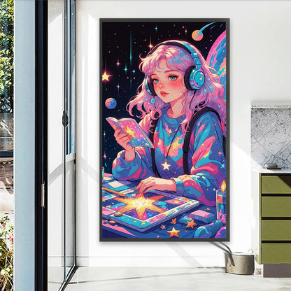 Cartoon Girl - Full Round Drill Diamond Painting 40*70CM