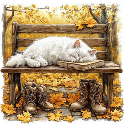 Cat - Full Round Drill Diamond Painting 40*40CM