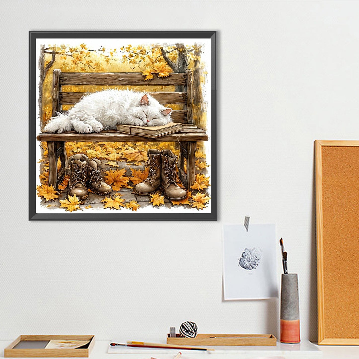 Cat - Full Round Drill Diamond Painting 40*40CM