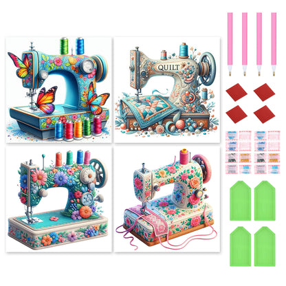 Sewing Machine - Full Round Drill Diamond Painting 30*30CM