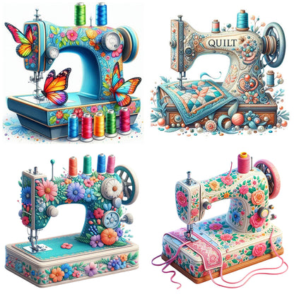 Sewing Machine - Full Round Drill Diamond Painting 30*30CM