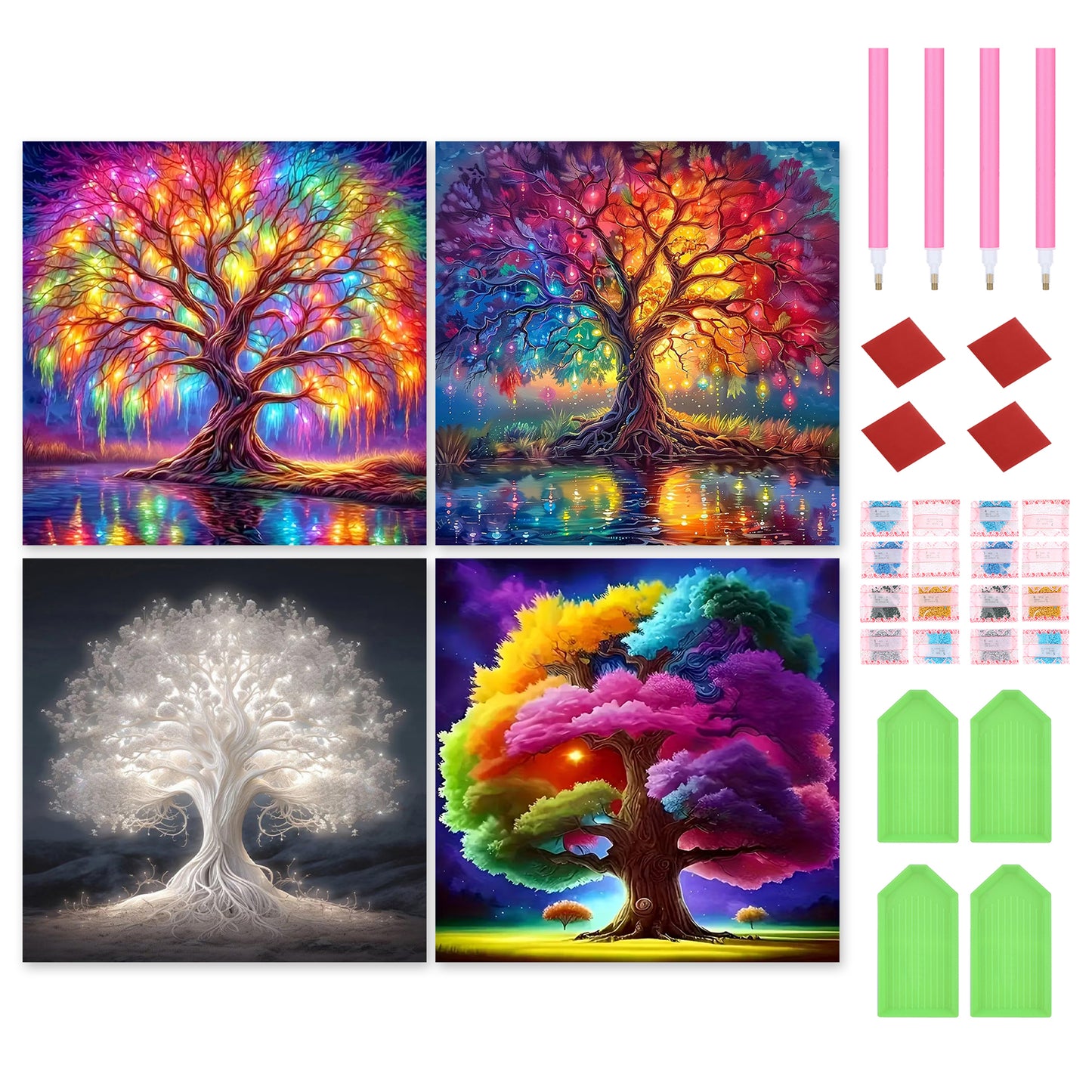 Trees - Full Round Drill Diamond Painting 30*30CM