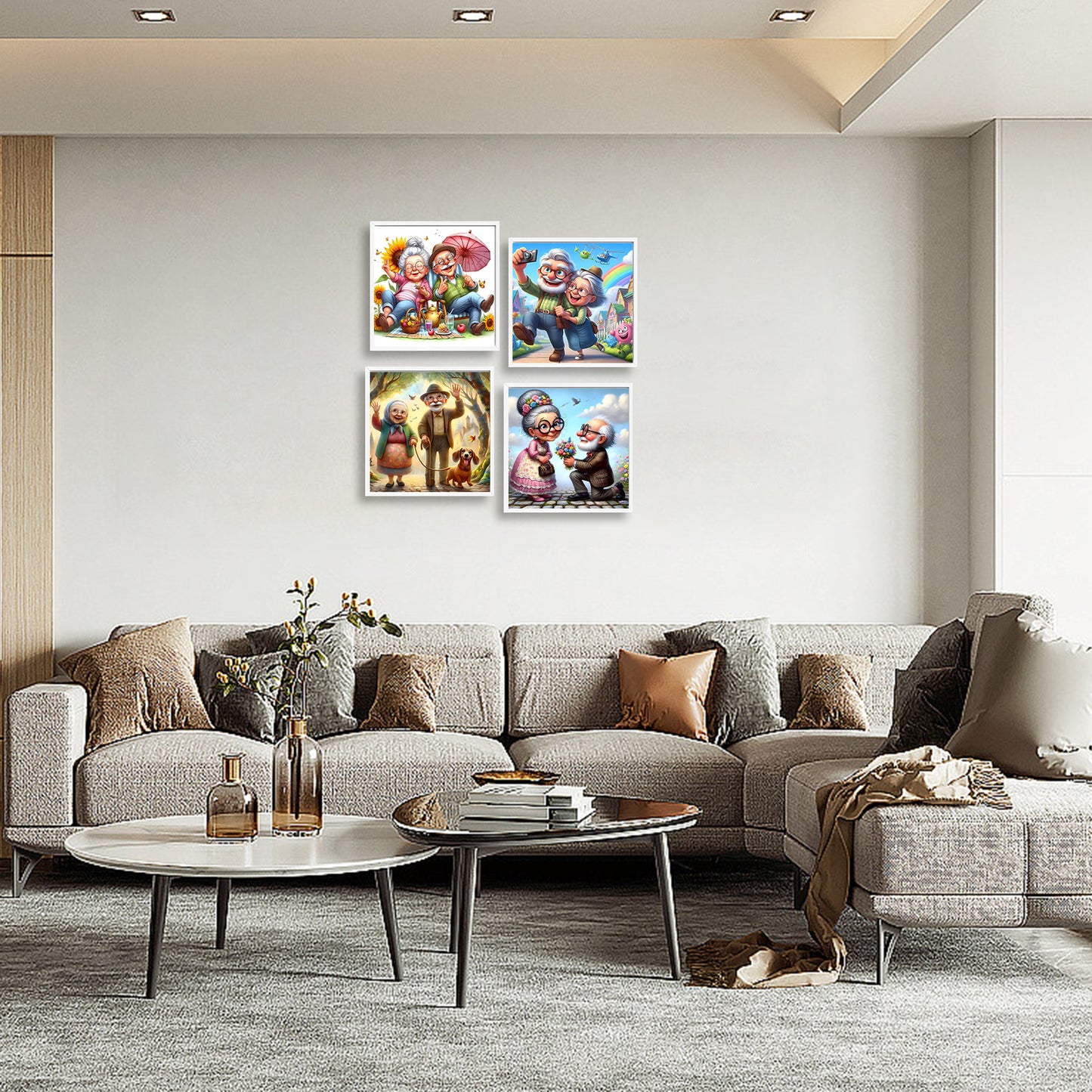 Affectionate Elderly Couple - Full Round Drill Diamond Painting 30*30CM