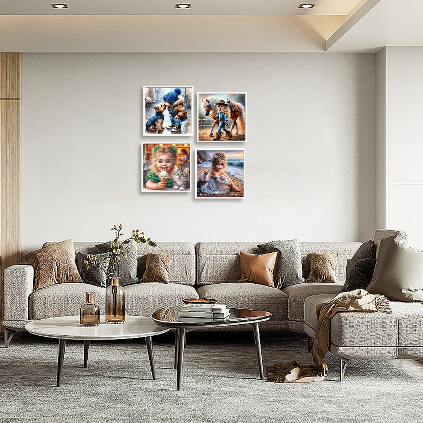 Children And Animals - Full Round Drill Diamond Painting 30*30CM