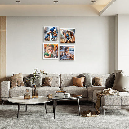 Children And Animals - Full Round Drill Diamond Painting 30*30CM