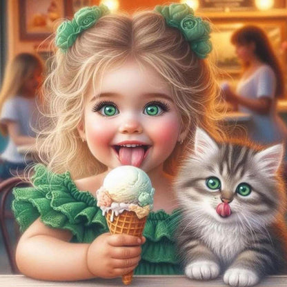 Children And Animals - Full Round Drill Diamond Painting 30*30CM