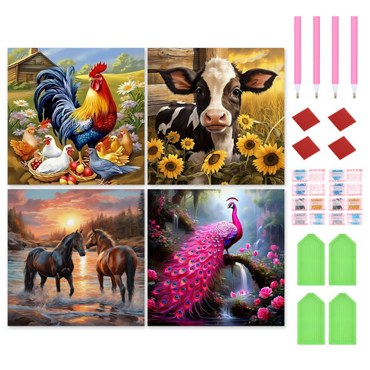 Animals - Full Round Drill Diamond Painting 30*30CM