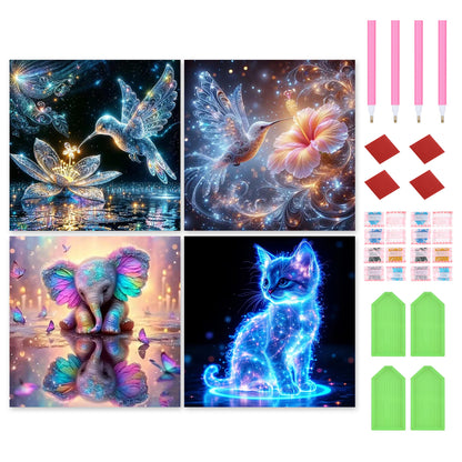 Animals In Bloom - Full Round Drill Diamond Painting 30*30CM