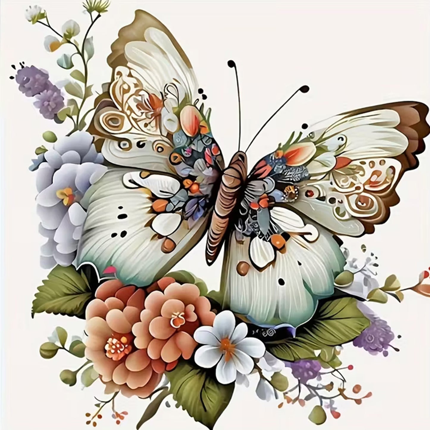 Butterflies - Full Round Drill Diamond Painting 30*30CM