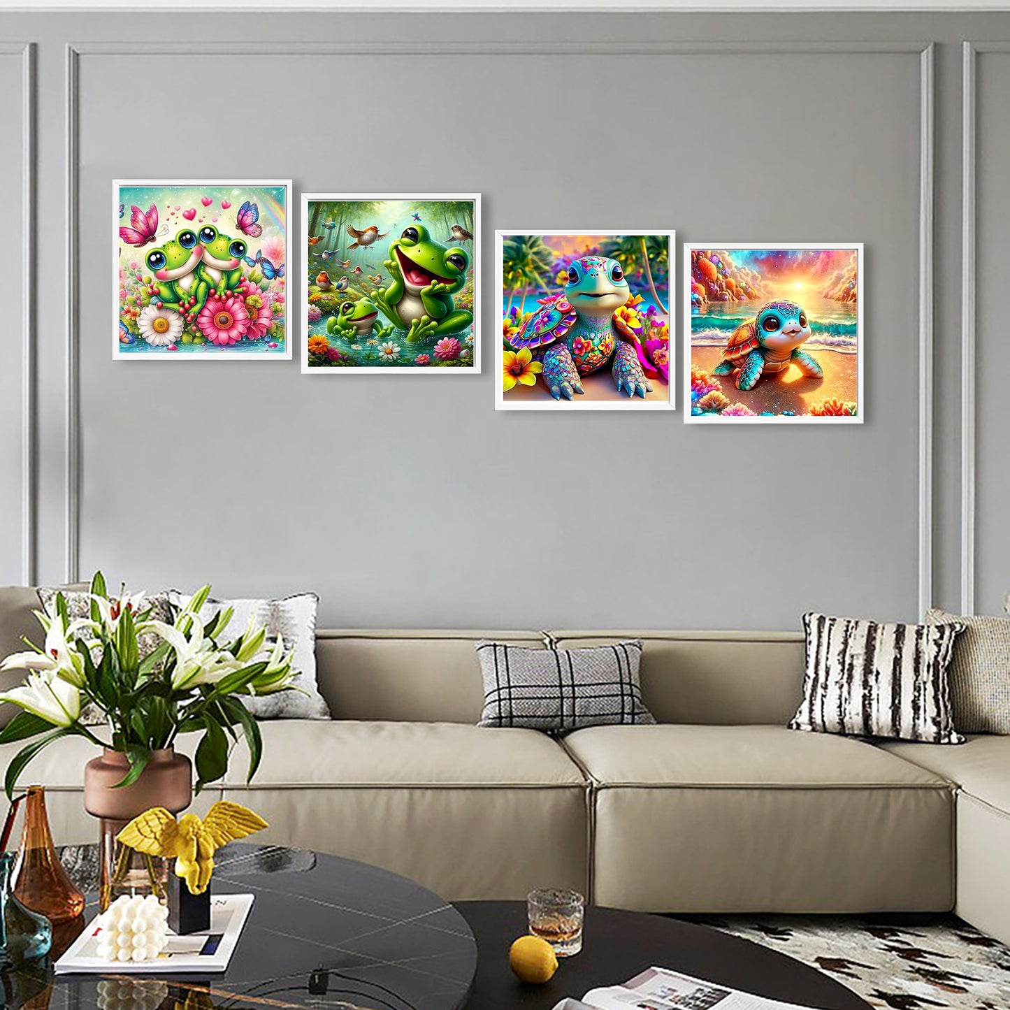 Frogs And Turtles - Full Round Drill Diamond Painting 30*30CM