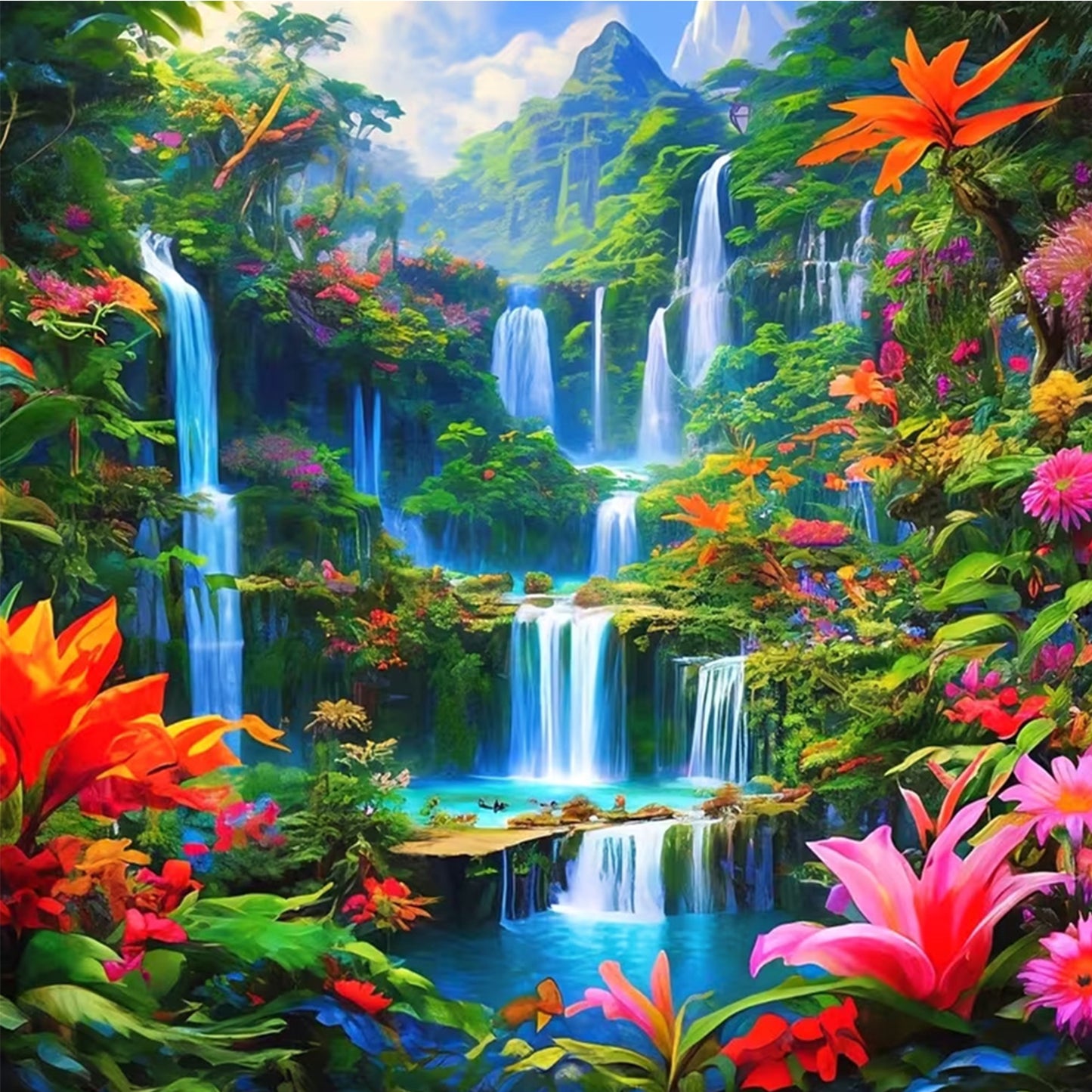 Landscape - Full Round Drill Diamond Painting 30*30CM