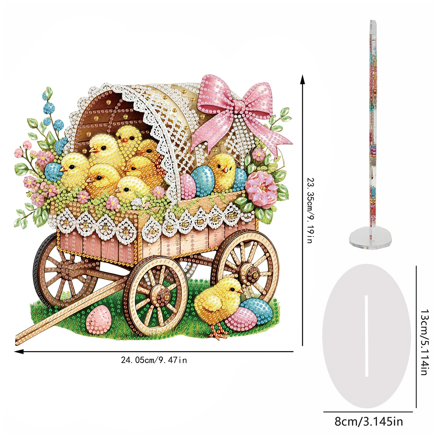 Easter and Ducks DIY 2D Flat Acrylic Special Shaped Diamond Art Kits 22x25cm