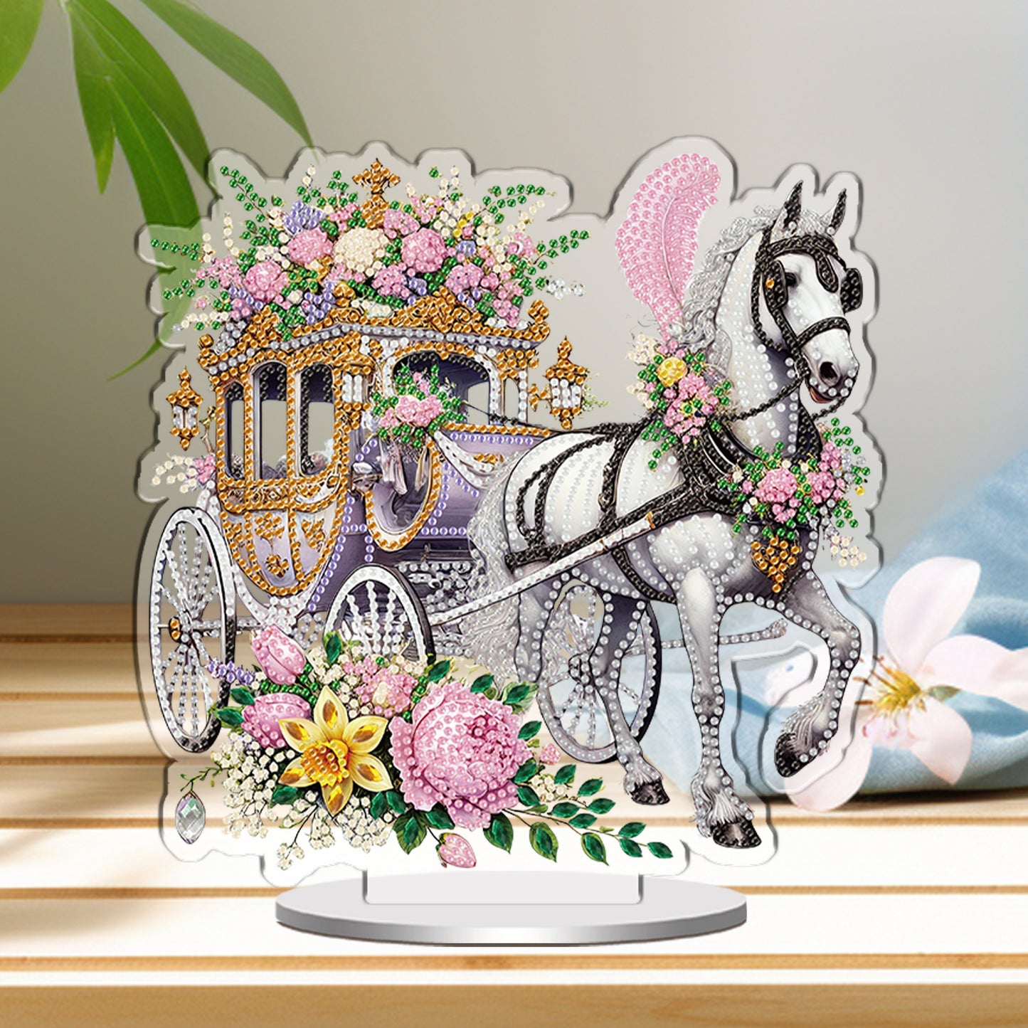 Easter Carriage DIY 2D Flat Acrylic Special Shaped Diamond Art Kits 22x25cm