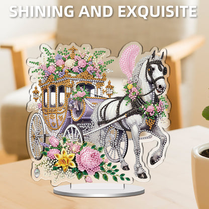 Easter Carriage DIY 2D Flat Acrylic Special Shaped Diamond Art Kits 22x25cm