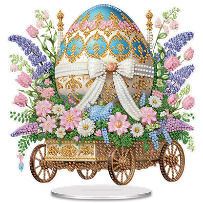 Easter Bow Eggs DIY 2D Flat Acrylic Special Shaped Diamond Art Kits 22x25cm Home