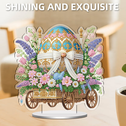 Easter Bow Eggs DIY 2D Flat Acrylic Special Shaped Diamond Art Kits 22x25cm Home
