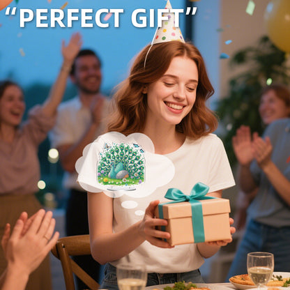 Peacock DIY 2D Flat Acrylic Special Shaped Diamond Art Kits 22x25cm Home Decor