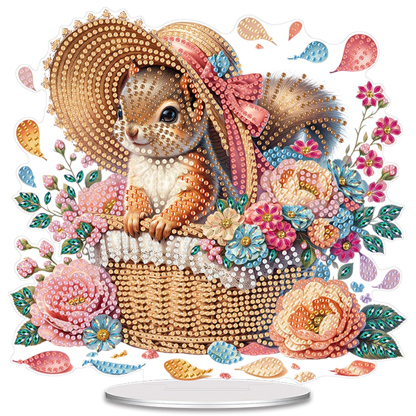 Squirrel DIY 2D Flat Acrylic Special Shaped Diamond Art Kits 22x25cm Home Decor