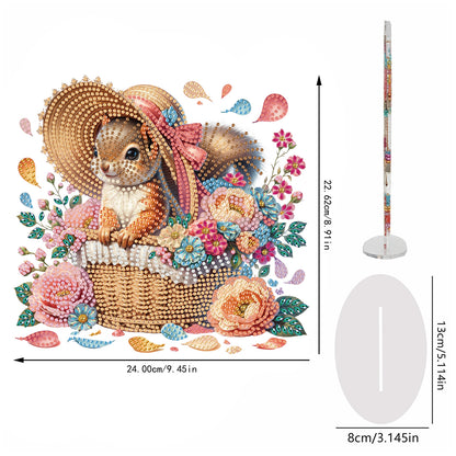 Squirrel DIY 2D Flat Acrylic Special Shaped Diamond Art Kits 22x25cm Home Decor