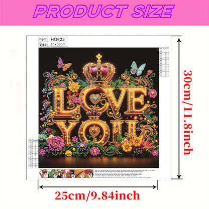 Love - Special Shaped Drill Diamond Painting 30*30CM