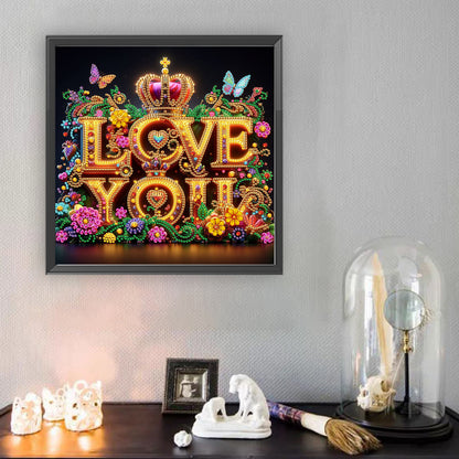 Love - Special Shaped Drill Diamond Painting 30*30CM