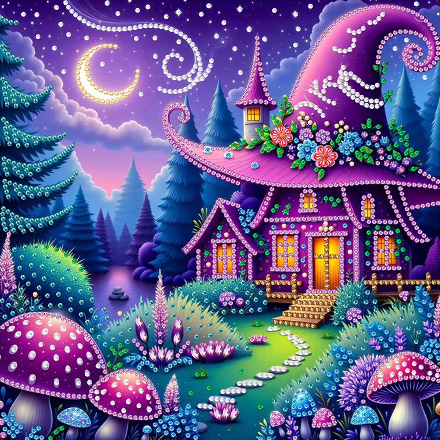 Witch Hat House - Special Shaped Drill Diamond Painting 30*30CM
