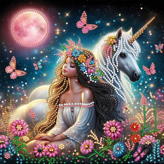 Unicorn Fairy Girl - Special Shaped Drill Diamond Painting 30*30CM