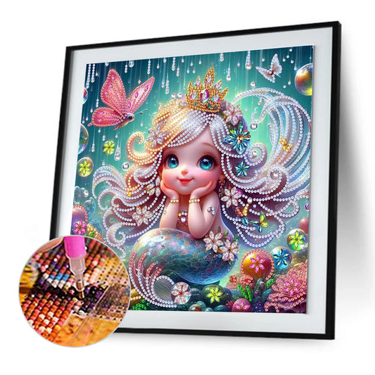 Mermaid Fairy Girl - Special Shaped Drill Diamond Painting 30*30CM