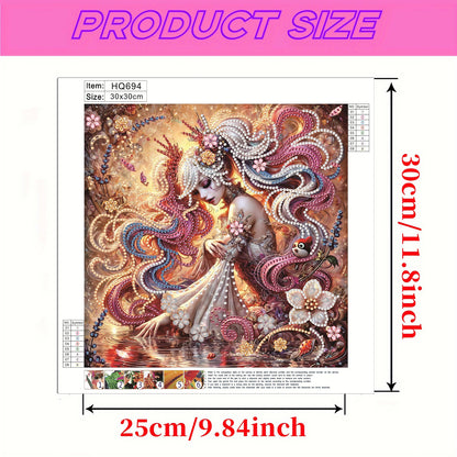Curly-Haired Girl - Special Shaped Drill Diamond Painting 30*30CM