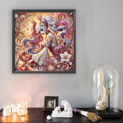 Curly-Haired Girl - Special Shaped Drill Diamond Painting 30*30CM