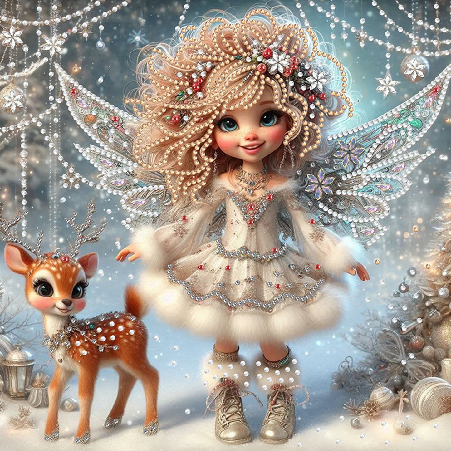 Winter Fairy Girl - Special Shaped Drill Diamond Painting 30*30CM