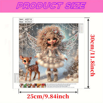 Winter Fairy Girl - Special Shaped Drill Diamond Painting 30*30CM