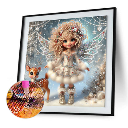 Winter Fairy Girl - Special Shaped Drill Diamond Painting 30*30CM