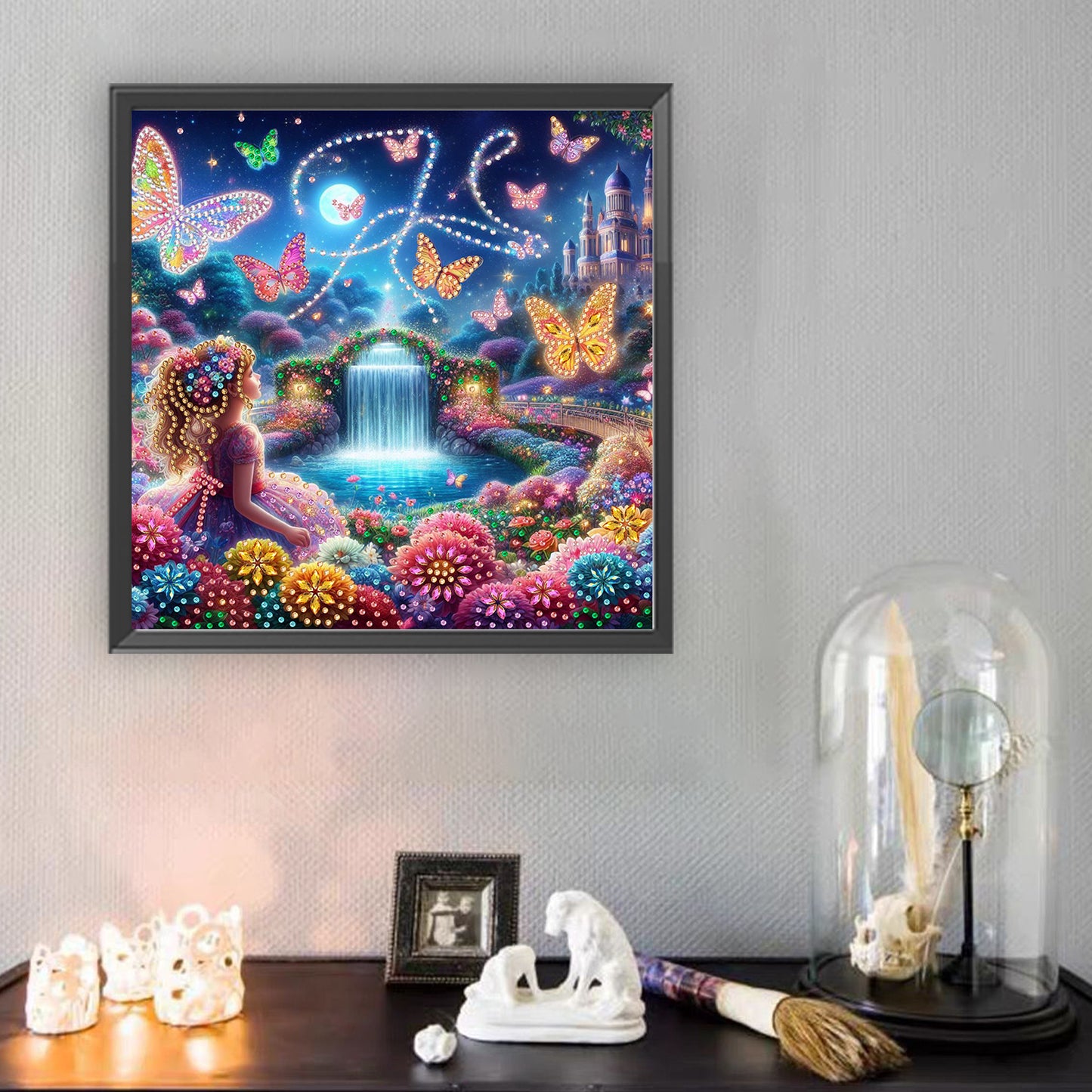 Flower Garden Butterfly Girl - Special Shaped Drill Diamond Painting 30*30CM