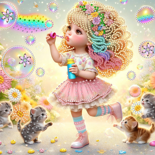 Rainbow Girl - Special Shaped Drill Diamond Painting 30*30CM