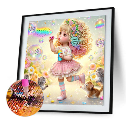 Rainbow Girl - Special Shaped Drill Diamond Painting 30*30CM