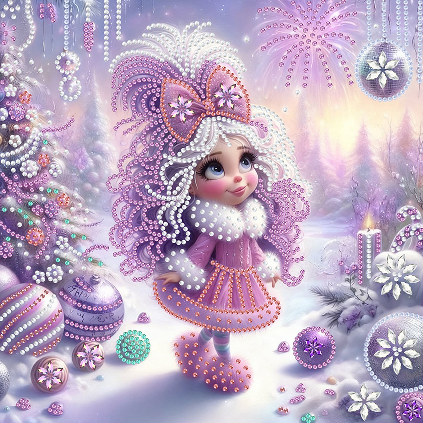 Winter Girl - Special Shaped Drill Diamond Painting 30*30CM