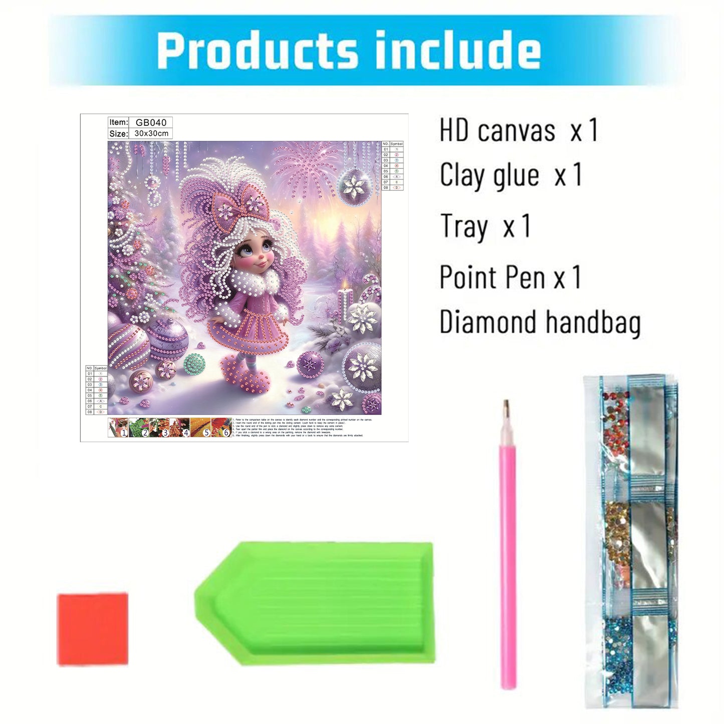 Winter Girl - Special Shaped Drill Diamond Painting 30*30CM
