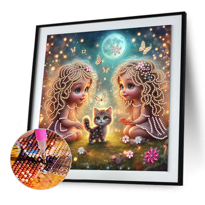 Twin Girls - Special Shaped Drill Diamond Painting 30*30CM
