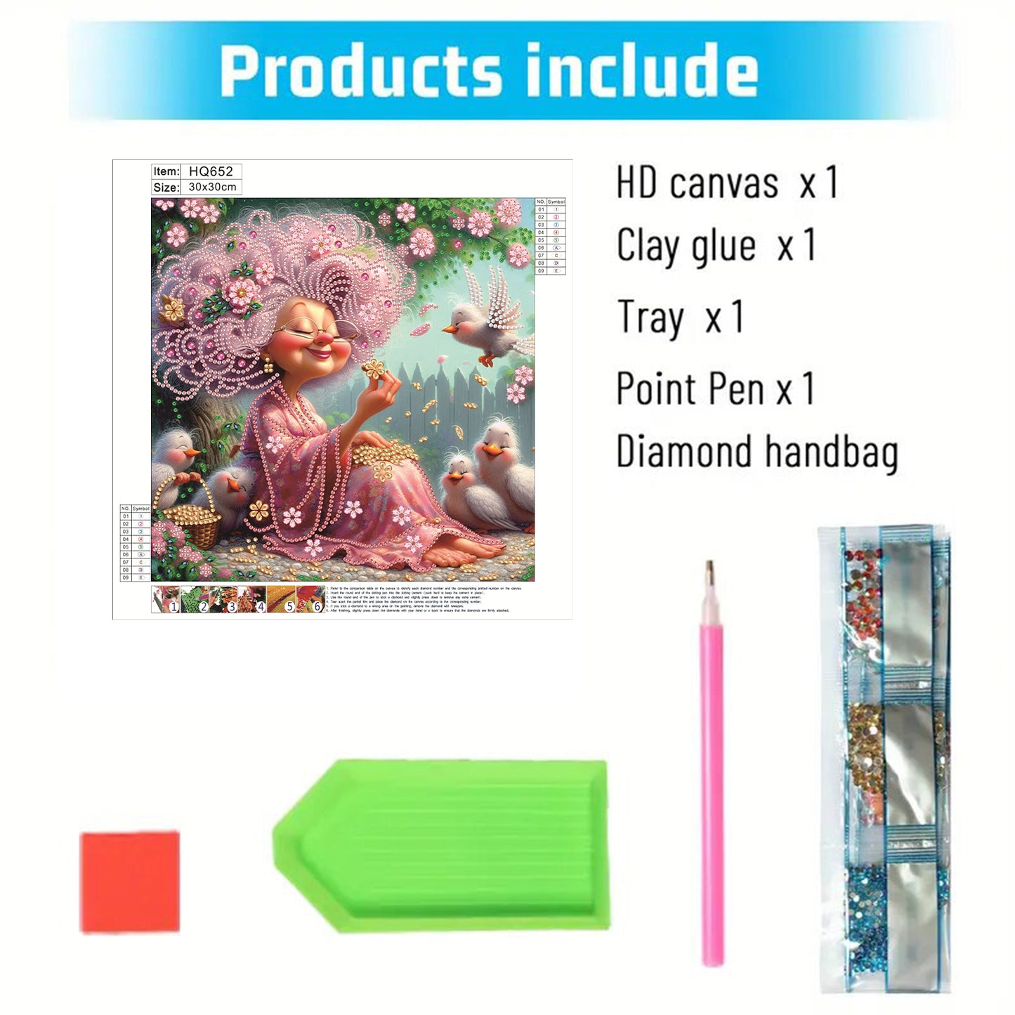 Cute Grandma - Special Shaped Drill Diamond Painting 30*30CM