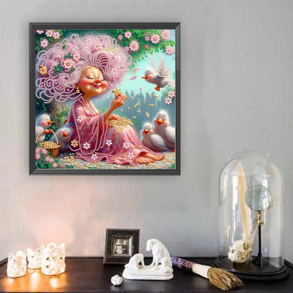 Cute Grandma - Special Shaped Drill Diamond Painting 30*30CM