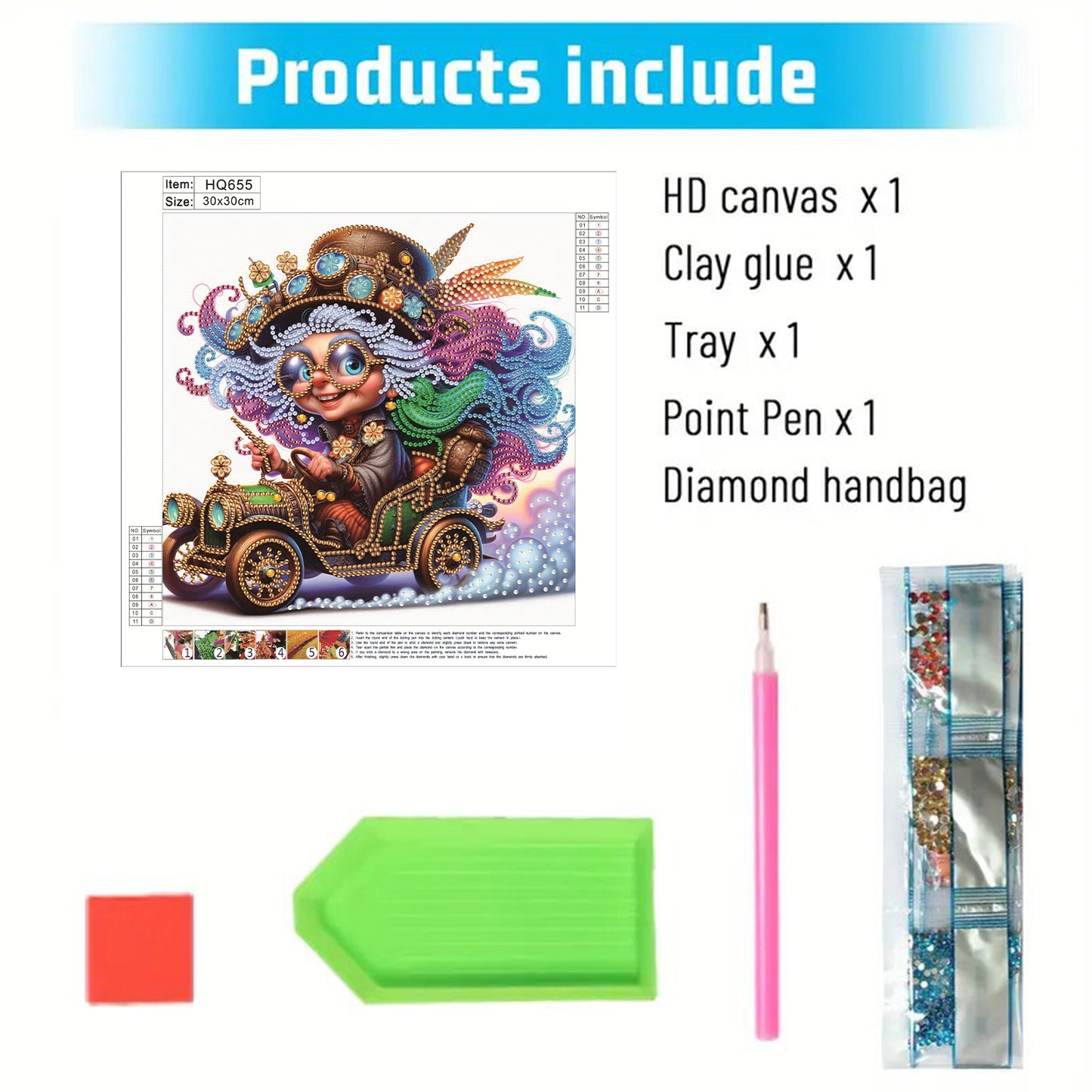 Cute Grandma - Special Shaped Drill Diamond Painting 30*30CM