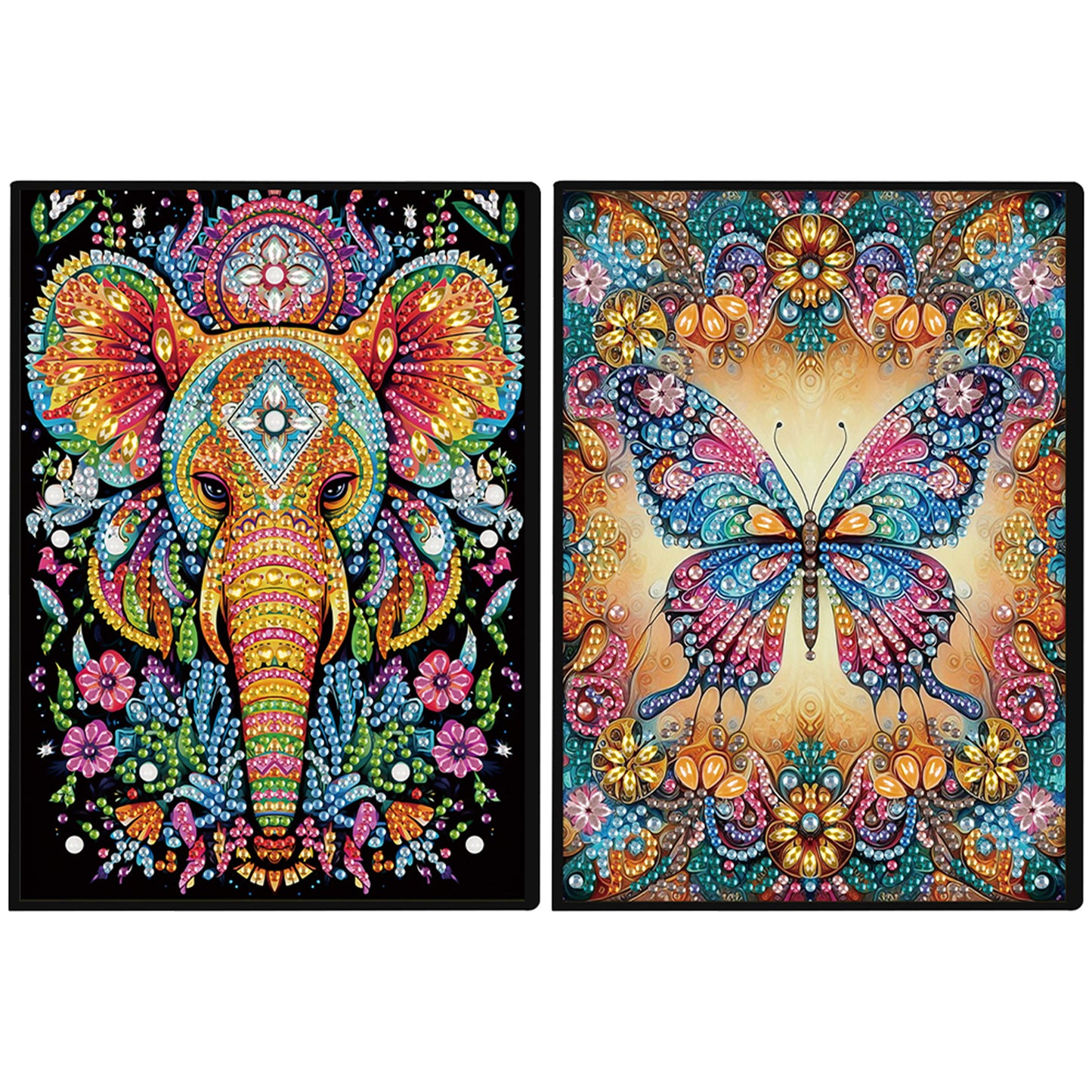2pcs Animals Partial DIY 50 Pages A5 Diamond Painting Notebook for Study Home