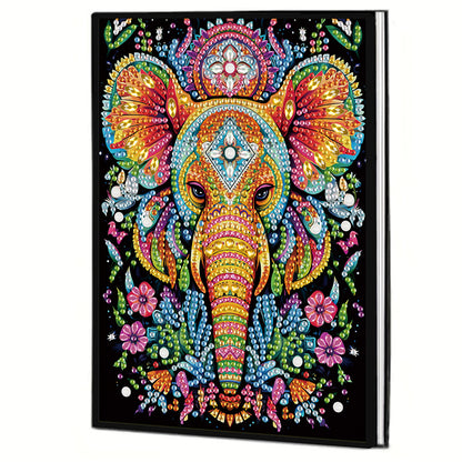 2pcs Animals Partial DIY 50 Pages A5 Diamond Painting Notebook for Study Home
