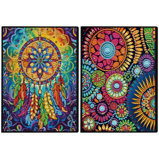 2pcs Patterns Partial DIY 50 Pages A5 Diamond Painting Notebook for Study Home