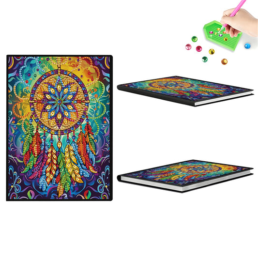 2pcs Patterns Partial DIY 50 Pages A5 Diamond Painting Notebook for Study Home