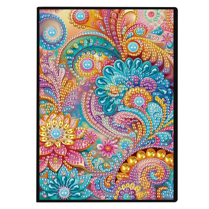 2pcs Flowers Partial DIY 50 Pages A5 Diamond Painting Notebook for Study Home