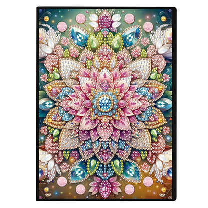 2pcs Flowers Partial DIY 50 Pages A5 Diamond Painting Notebook for Study Home